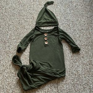 Caden Lane Knotted Gown & Hat